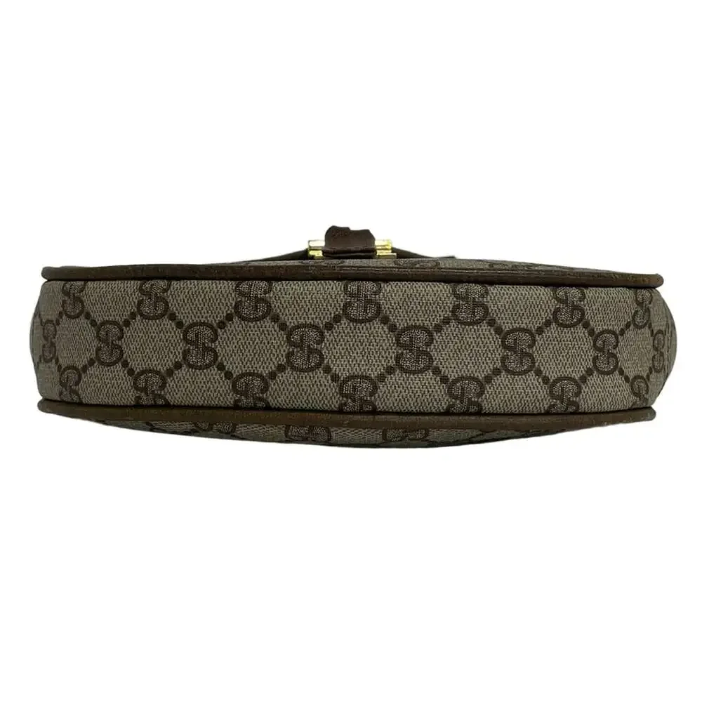 Gucci Old Gucci Shoulder Bag Beige Dark Brown PVC Leather - Picture 5 of 14